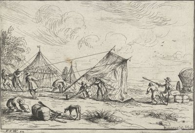 Setting up a Tent by Robert van den Hoecke